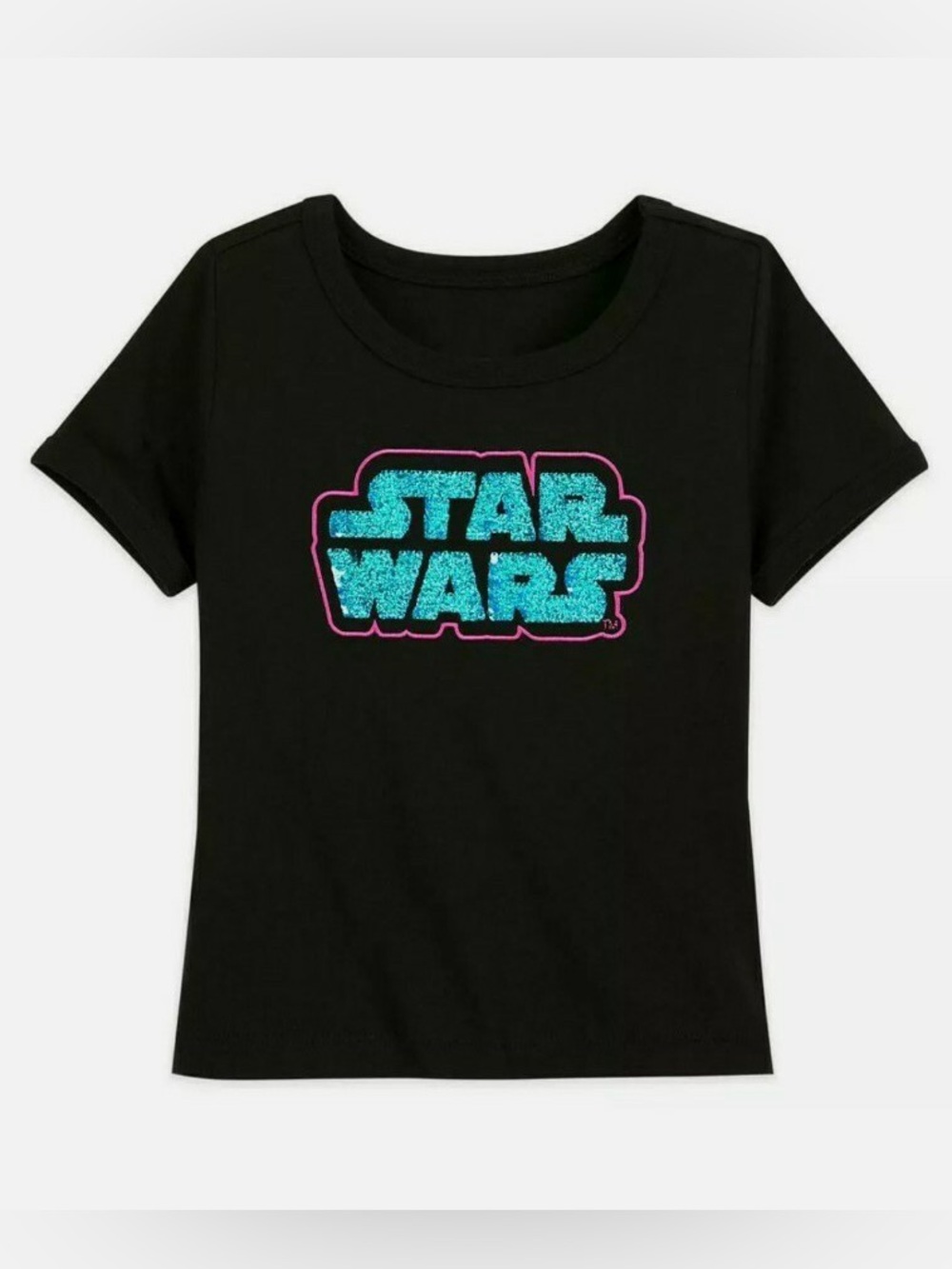 Disney Star Wars Logo Flip Sequined T-Shirt